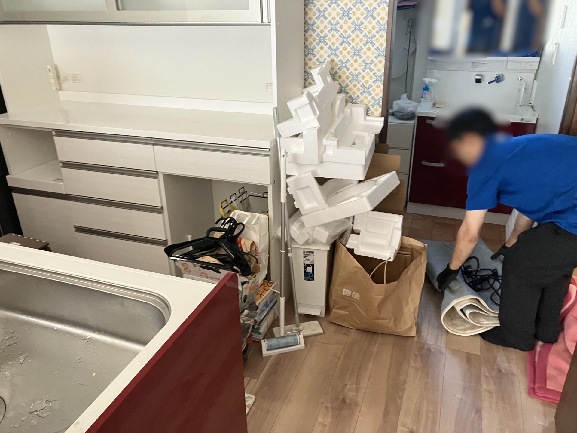 「家具や洗濯機、発泡スチロール、段ボールなどをお引き取りしました」作業写真